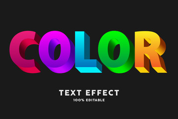 Wall Mural - 3d bold rainbow color text effect