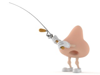 Poster - Nose character with fishing rod