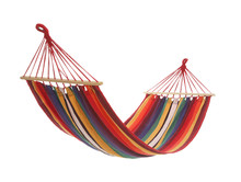 Empty Comfortable Bright Hammock Isolated On White