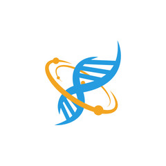 Sticker - Genetic DNA icon logo vector illustration concept.