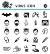 © graphixmania - Virus infection icons vector illustration.