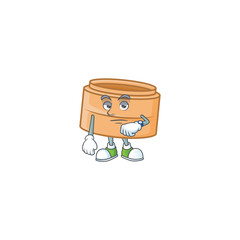 Canvas Print - cartoon character design of dimsum basket on a waiting gesture