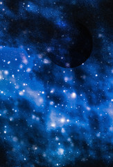 Wall Mural - stars, planet and galaxy in cosmos universe, space and time travel science background