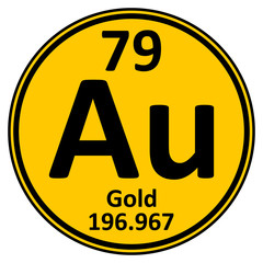 Sticker - Periodic table element gold icon.