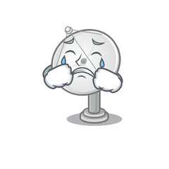 Sticker - Sad of satellite dish cartoon mascot style