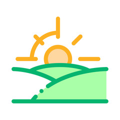 Poster - Sunset Icon Vector. Outline Sunset Sign. Isolated Contour Symbol Illustration