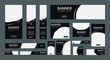 © ahmad - set of creative web banners of standard size with a place for photos.  Business ad banner. Vertical, horizontal and square template. vector illustration EPS 10