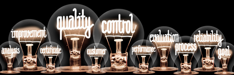 Sticker - Light Bulbs with Quality Control Concept