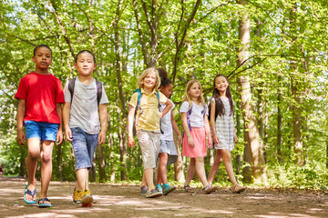 Wall Mural - Multicultural children go on a trip