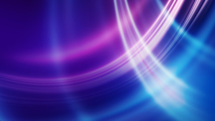 Leinwandbilder - Dark blue abstract background with ultraviolet neon glow, blurry light lines, waves
