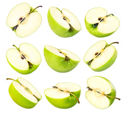 Poster - RW Cut green apple on a white background