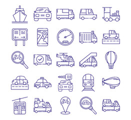 Poster - Isolated vehicles icon set vector design