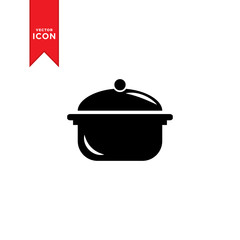 Sauce pan icon vector. Simple design on white background.