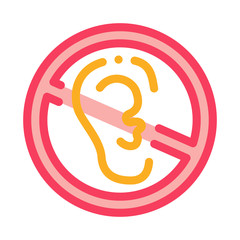 Poster - No Hearing Icon Vector. Outline No Hearing Sign. Isolated Contour Symbol Illustration