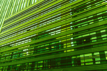 Green Modern building structure from steel and glass