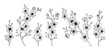 Set of spring cherry flowers. Vector illustration in sketch style isolated on white. Beautiful tree branches in bloom.