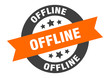 offline sign. offline round ribbon sticker. offline tag