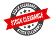 stock clearance sign. stock clearance round ribbon sticker. stock clearance tag