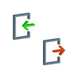Set of login and logout icon.Vector isometric and 3D view.	