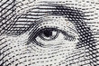 © trekandphoto - Macro close up photograph of George Washington eye on the US one dollar bill.