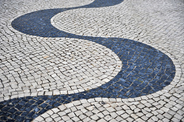 Traditional portuguese pattern on the city floor