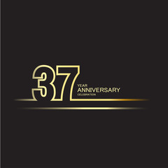 Wall Mural - 37 Year Anniversary Vector Template Design Illustration