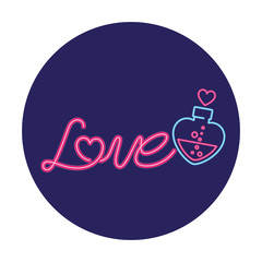 Wall Mural - love label in neon light , valentine day