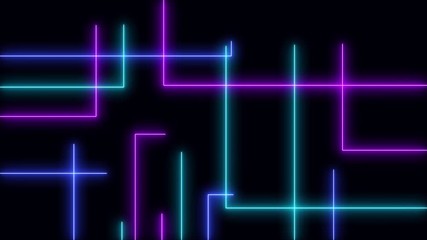 Wall Mural - abstract retro cyberpunk sci-fi neon bright lens flare colored on black background. pattern laser sh