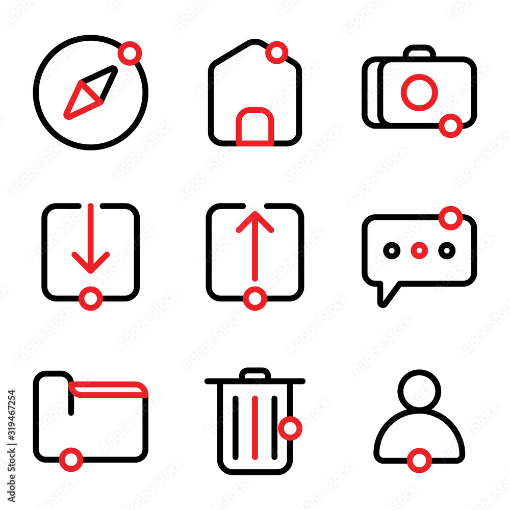 User interface icon including compass, user interface, ui, map, home ...