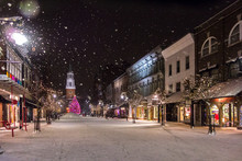 Snowfall In New England Town