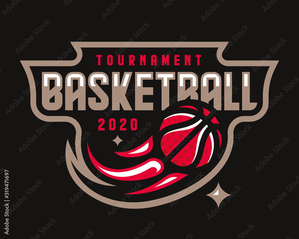 Basketball logo design, emblem tournament template editable for your  design. Stock Vector | Adobe Stock, image size:1000x800