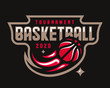 Basketball logo design, emblem tournament template editable for your design.