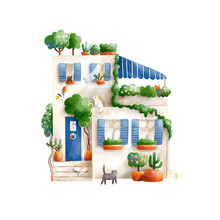 Tiny Southern House With Plants And Cats