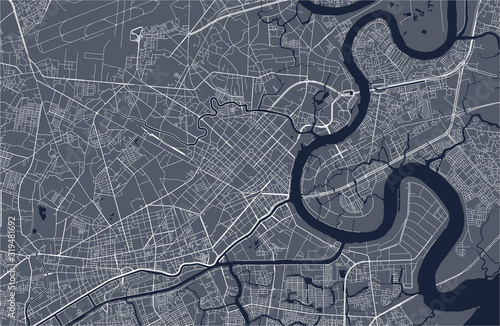 Cuadros en Lienzo map of the city of Ho Chi Minh City, Vietnam