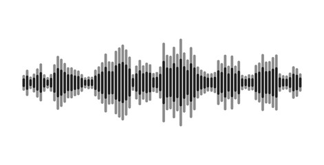 Aufkleber - Black and white equalizer. Modern sound wave element, isolated on white background