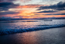 Sunset On Pacific Coast
