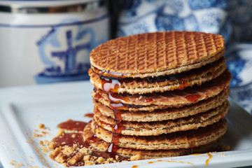 A stroopwafel (literally 