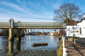 Wall Mural - Kew railway bridge over the river Thames in west London