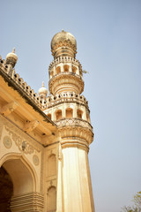 Wall Mural - Minaret at the Great Mosque at the tombs of the seven Qutub Shahi rulers in the Ibrahim Bagh India