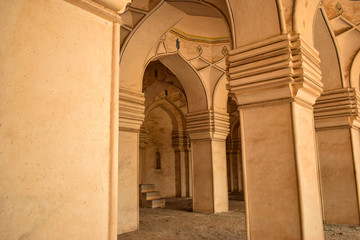 Wall Mural - Minaret at the Great Mosque at the tombs of the seven Qutub Shahi rulers in the Ibrahim Bagh India