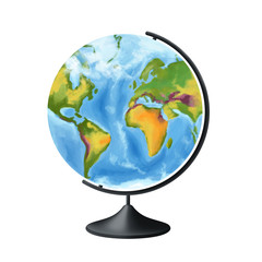 Globe. Round Earth drawn model for your design white isolated