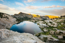 A Beautiful Sunrise Over Liberty Lake As Seen From Liberty Pass In The Ruby Mountains Near Elko, Nevada.
