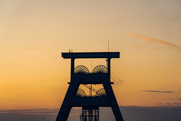 coal mine in sunset ewald germany