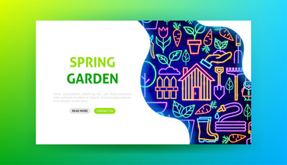 Sticker - Spring Garden Neon Landing Page