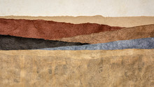 Abstract Landscape Created With Amate Bark Papers