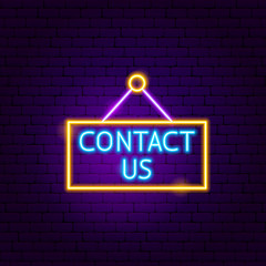 Wall Mural - Contact Us Neon Sign