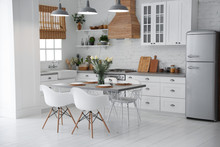 Beautiful Kitchen Interior With New Stylish Furniture