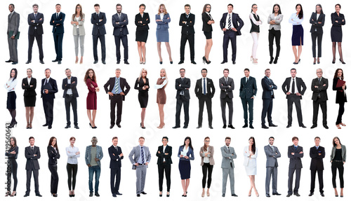 Fotografía collage of a variety of business people standing in a row