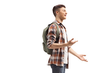 Sticker - Male student standing and talking