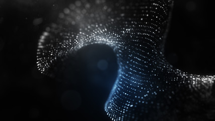 Wall Mural - abstract polygonal space dark background with connecting dots and lines. connection structure. scien